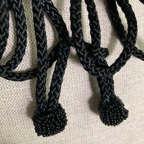 Vintage Black Beaded Belt with Tie Back - Picture 5 of 5